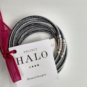 2 for $10 Project Halo slate grey glitter, blessed bangle set. O/S. Nwt